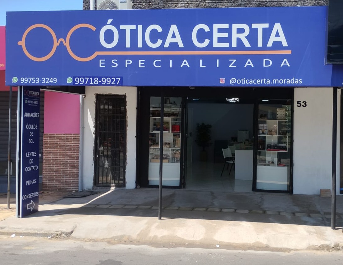 Fachada da Ótica Certa Especializada